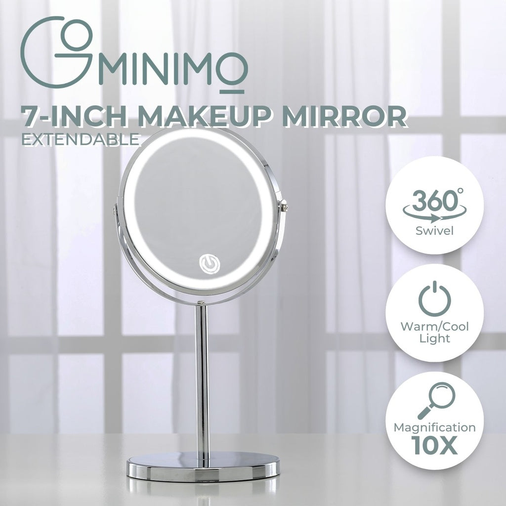 GOMINIMO 7 Inch LED Makeup Mirror with 10x Magnification