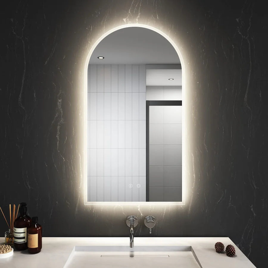 500x900mm 3 Color Mode Arch Front LED Light Bathroom Mirror