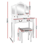 Artiss Delphine French Provincial Makeup Vanity White