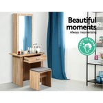 Artiss Demi Makeup Mirror and Table Set Oak