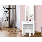 Artiss Demi Makeup Mirror and Table Set White