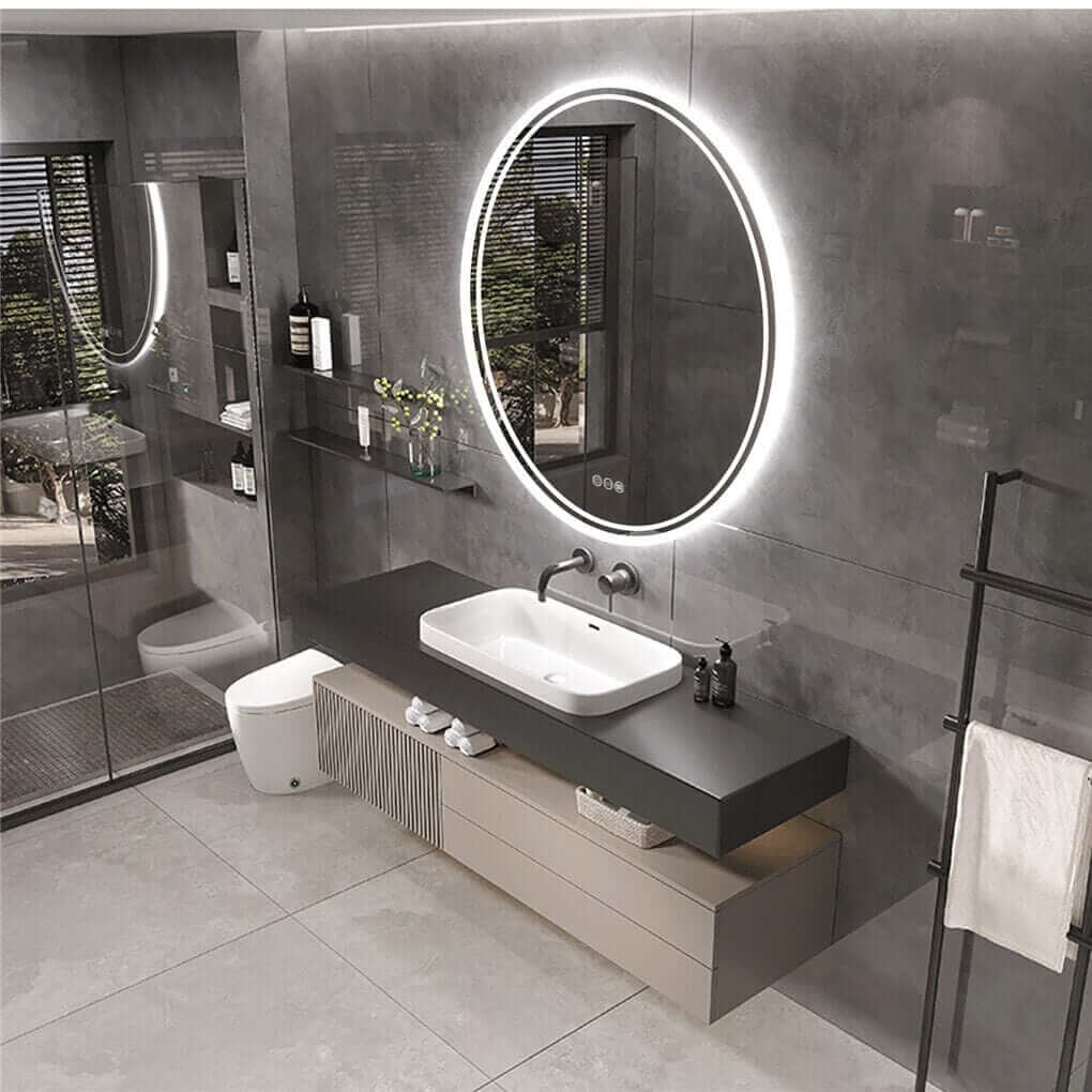 Interior Ave - LED Round Frameless Salon / Bathroom Wall Mirror - 60cm V355-IA-RWM-60