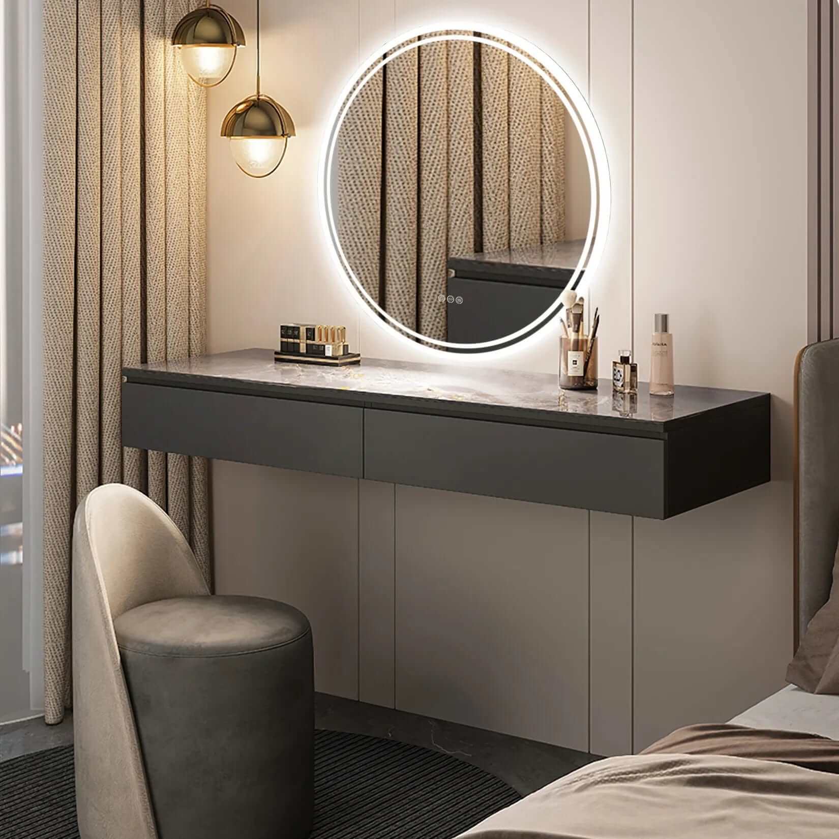 Interior Ave - LED Round Frameless Salon / Bathroom Wall Mirror - 60cm V355-IA-RWM-60