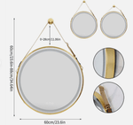 Interior Ave - LED Round Hanging Salon / Bathroom Wall Mirror - Gold - 60cm V355-IA-RWM-GD-60