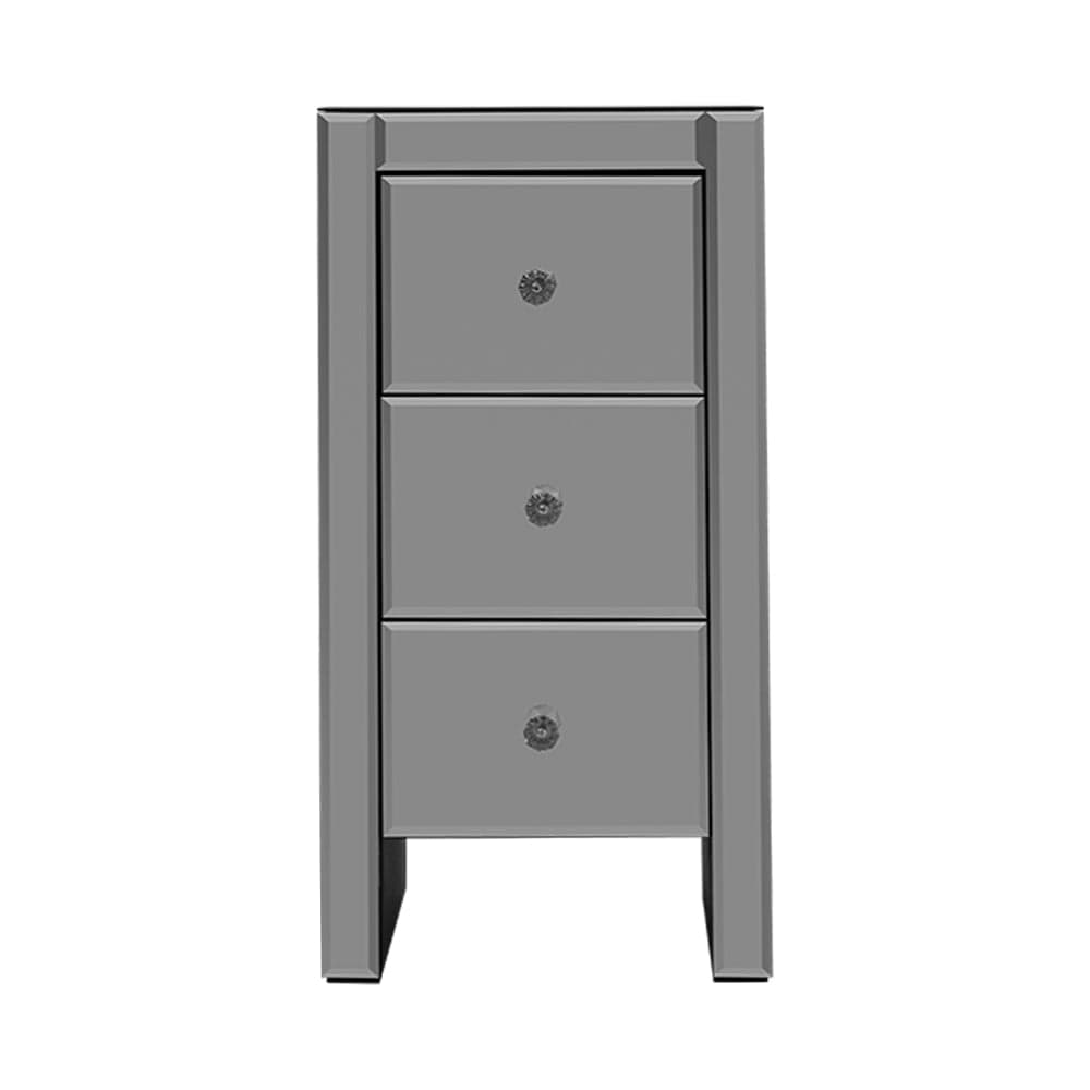 Artiss mirrored nightstand quenn grey