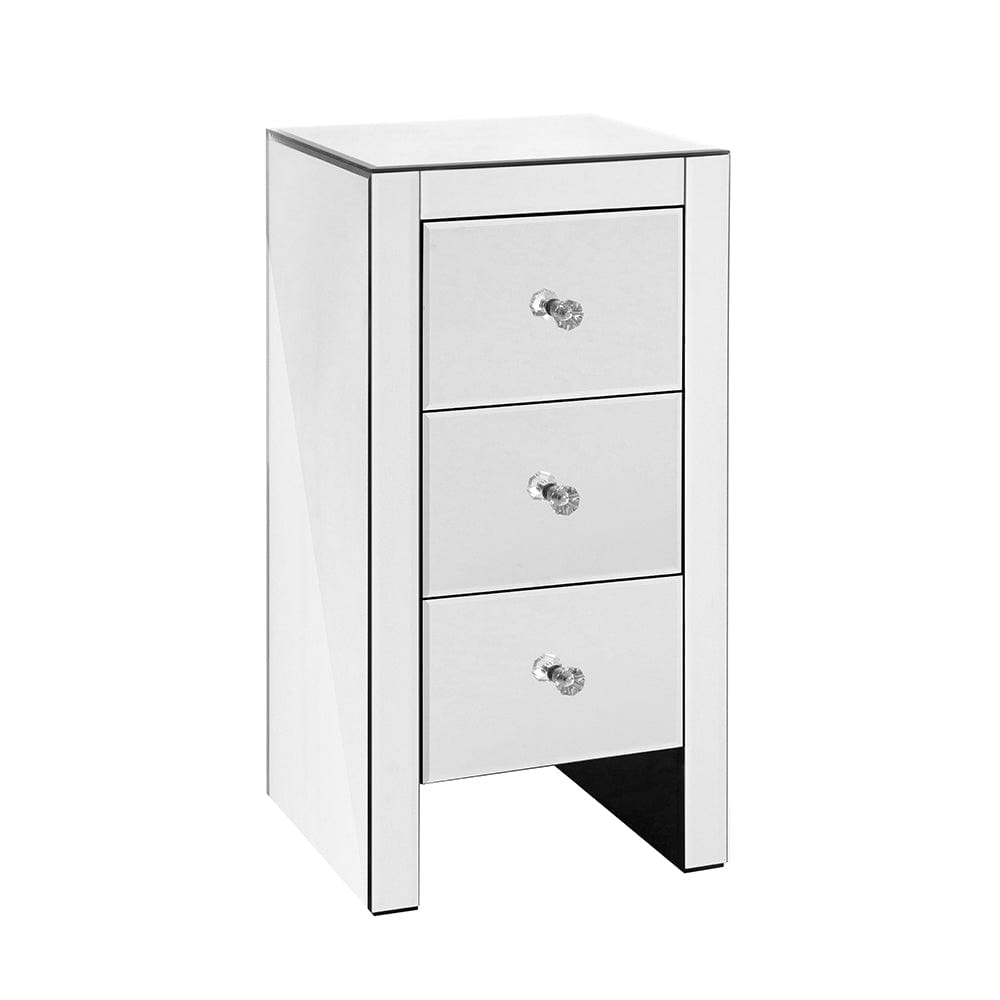 Artiss mirrored nightstand quenn silver