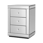 Artiss Mirrored Bedside Table Presia Silver