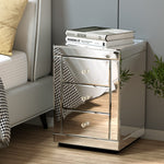 Artiss Mirrored Bedside Table Presia Silver