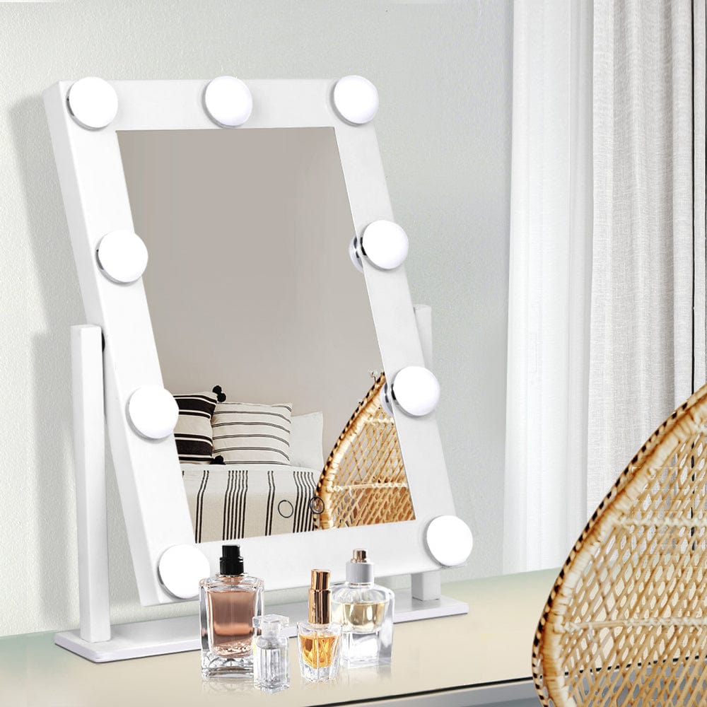 Embellir Hollywood Makeup Mirror  9 Bulbs | White MM-STAND-FRAME-WH