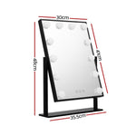 Embellir Hollywood LED Makeup Mirror 12 Bulbs Black | MM-STAND-FRAMELS-BK