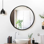Embellir Bathroom Round Wall Mirror Black | MM-WALL-ROU-BK-50