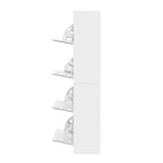 Artiss 5 Drawer Mirrored Wooden Shoe Cabinet - White