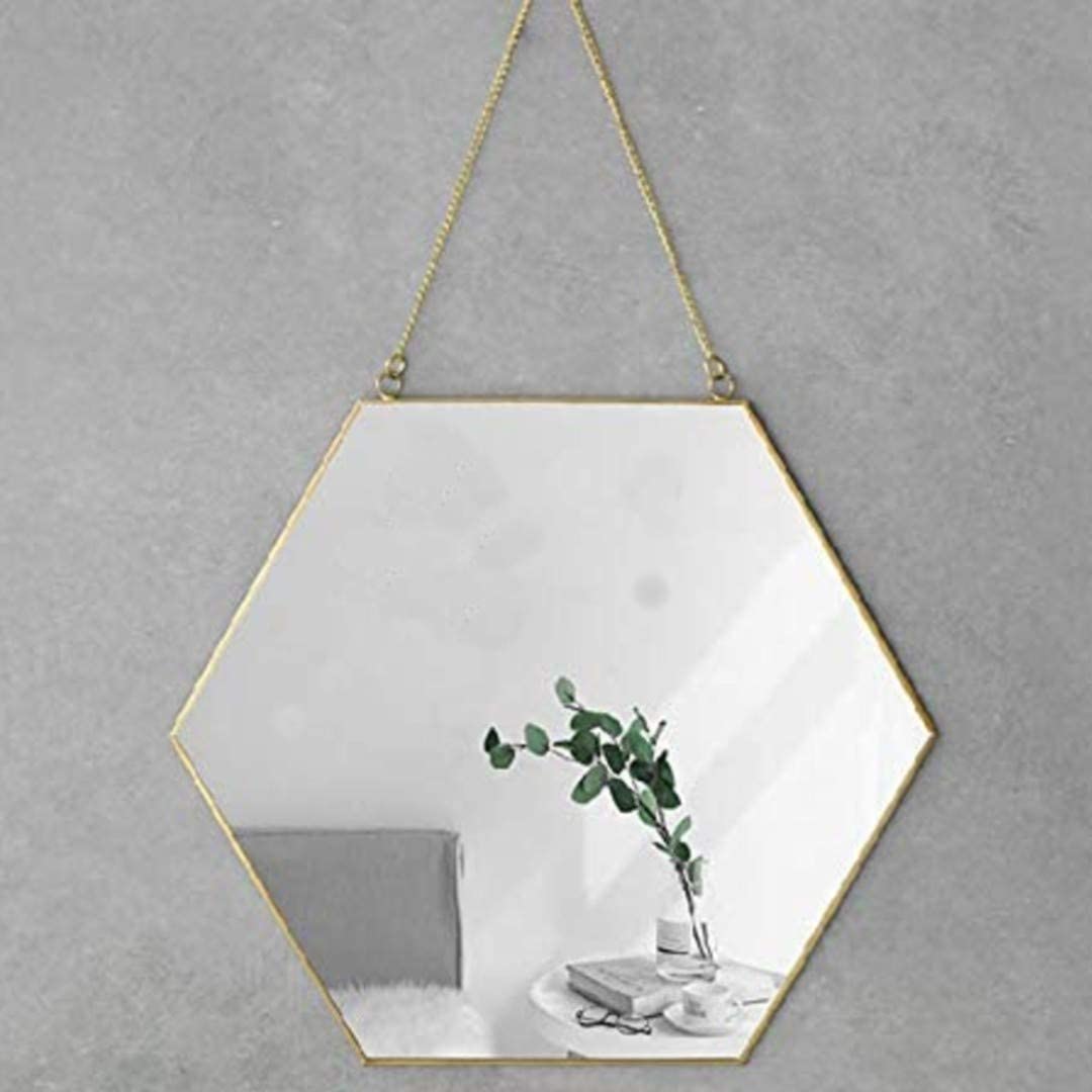 Carla Home Hexagon Hanging Wall Mirror Gold | V178-12885