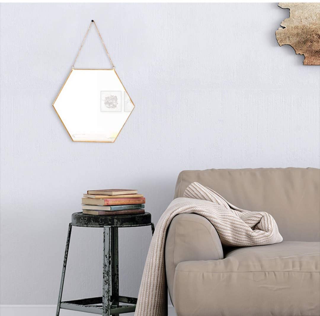 Carla Home Hexagon Hanging Wall Mirror Gold | V178-12885