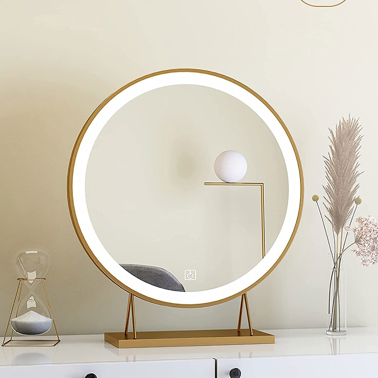 Gold Round LED Makeup Mirror Desktop  V324-CS-HOMIRGD403