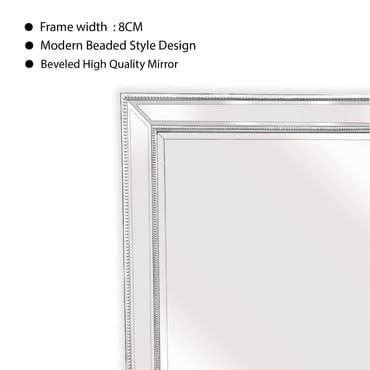 Elegant Collections White Beaded Framed Mirror V292-M-BDD-S-WHITE