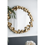 Philbee Interiors Eris Gold Leaf Round Wall Mirror 90x90cm 86335DS