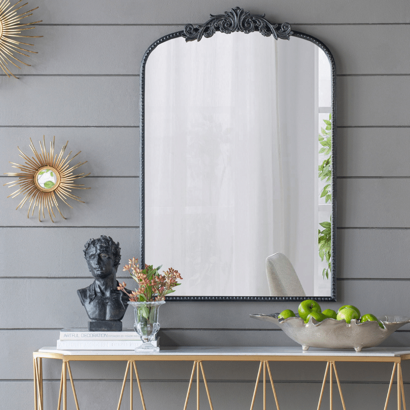 Philbee Interiors Valentina Ornate Wall Mirror Black 82195