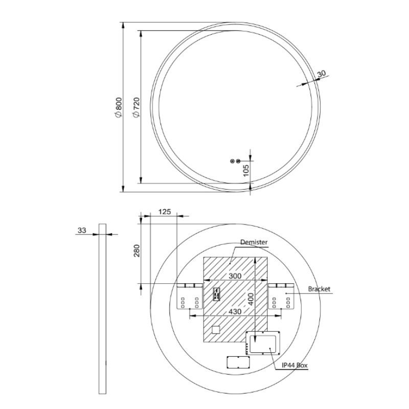 Remer Remer Eclipse 800DD Round LED Mirror E80D - Lowest Price Guarantee