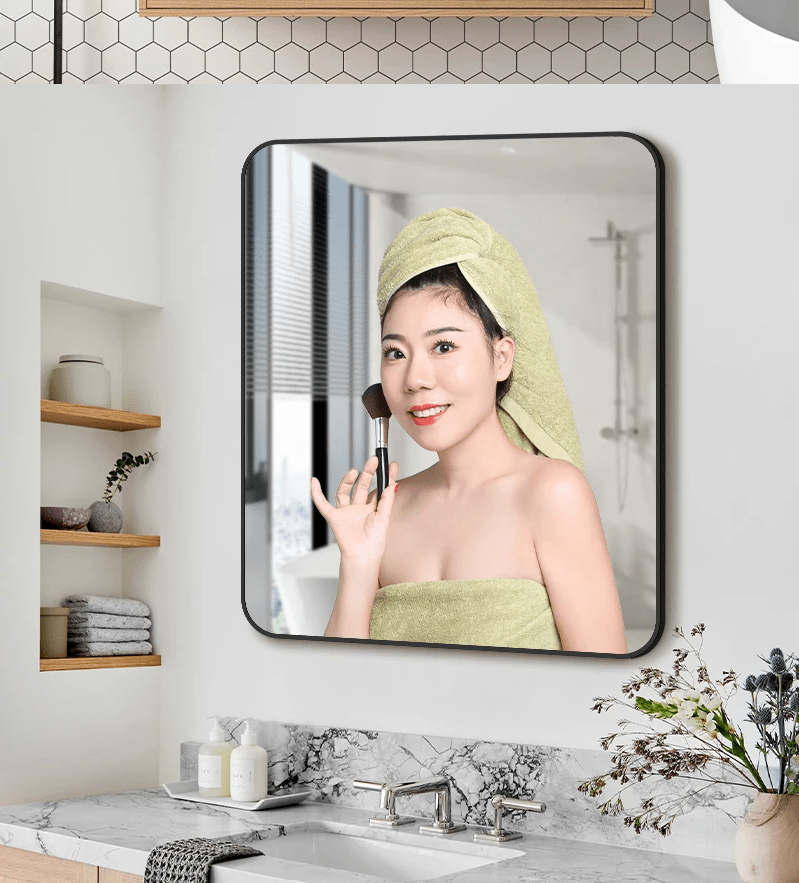 Style By Inspiration Eliza Black Rectangular Mirror 80cm x 100cm V292-MIRR-MTL055