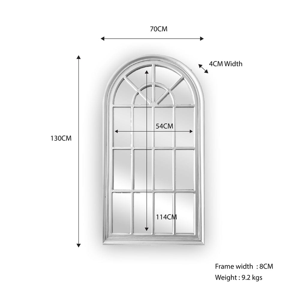 Elegant Collections White Arch Window Style Mirror V292-MIRR-ARCH002