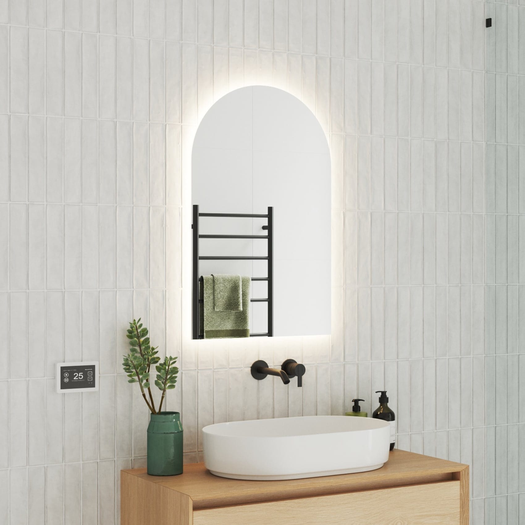 Thermogroup Ablaze Premium Arch Shape Back-lit Mirror AS500C AS500W