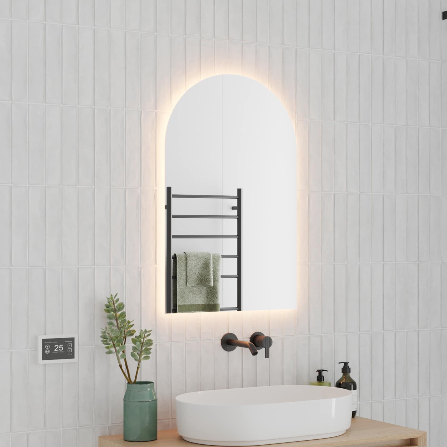 Thermogroup Ablaze Premium Arch Shape Back-lit Mirror AS500C AS500W